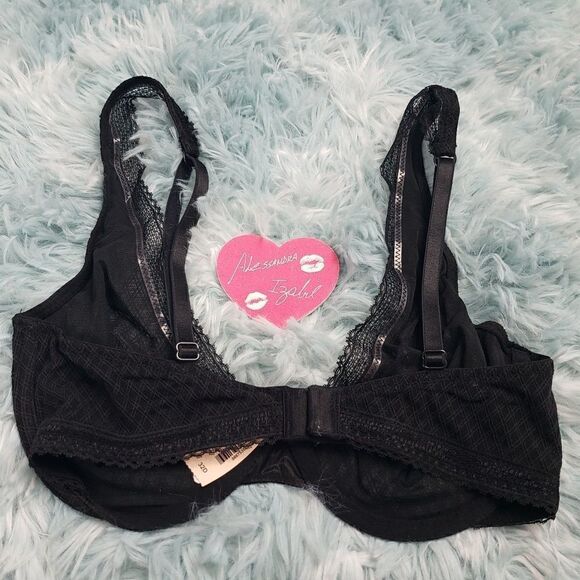 Victoria's Secret Women's Black Mesh Unlined Demi - Picture 4 of 5